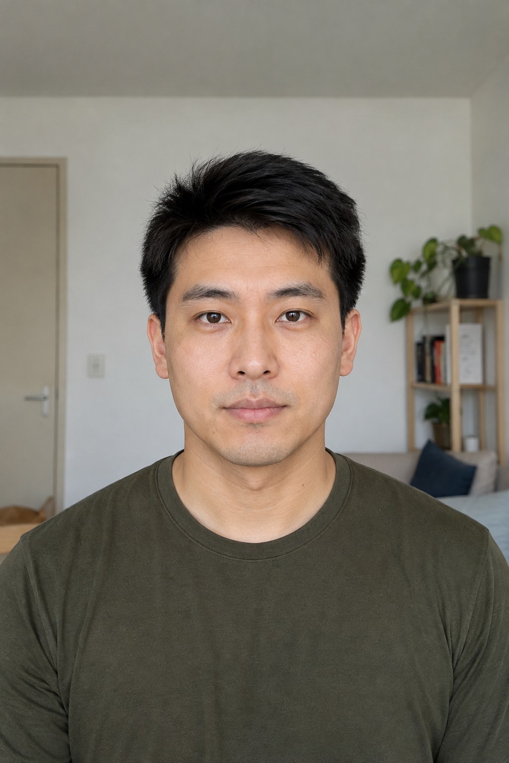 Monochrome portrait of a fictional adult man